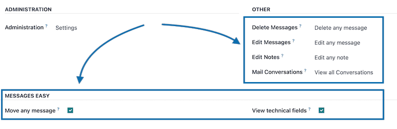 User settings screenshot for Mail Messages Easy